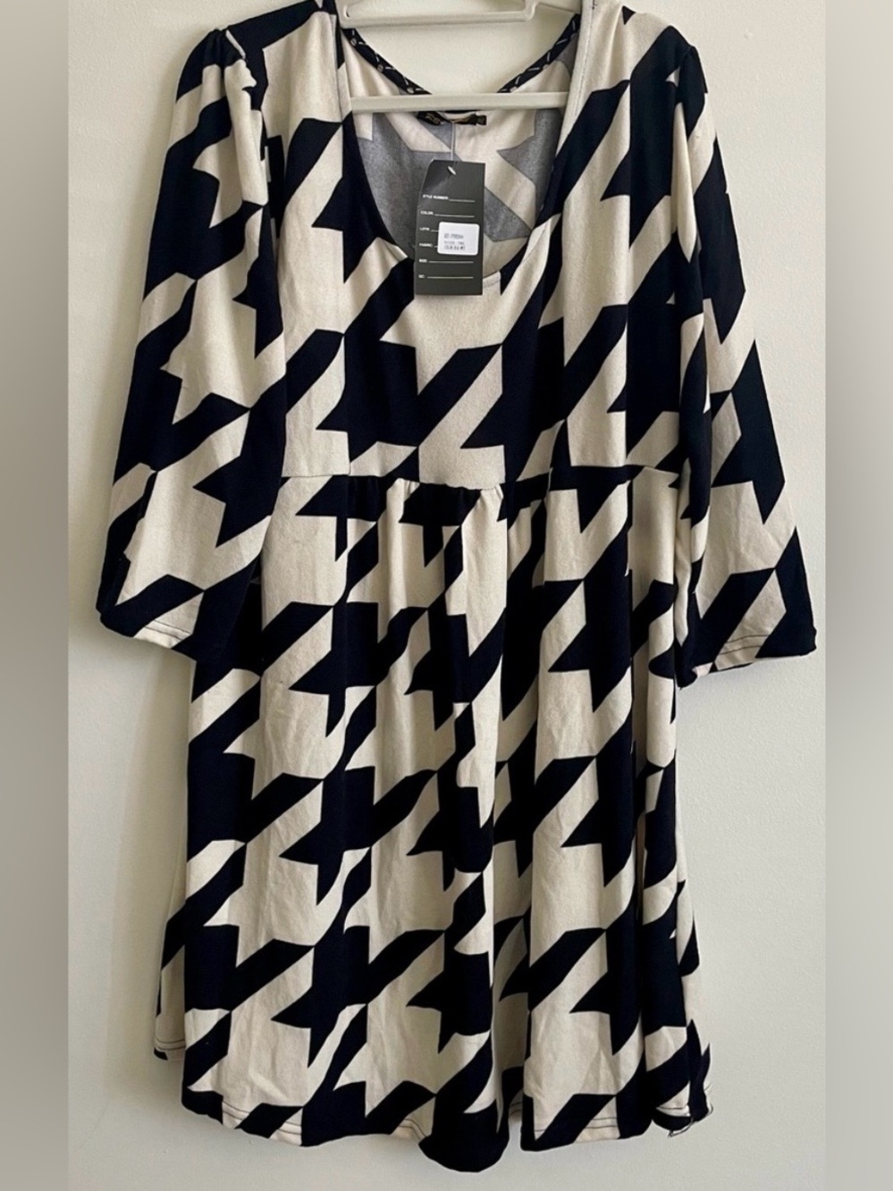 🎹 NWT Reborn Plus Soft Black and White Houndstooth Dress 🎹